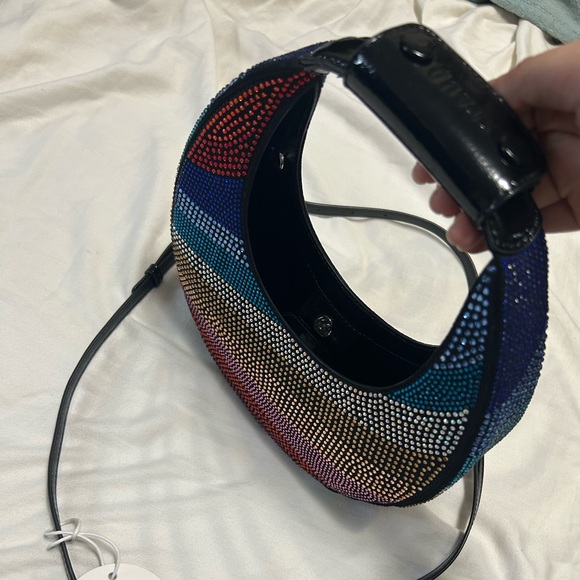 STAUD mini moon rhinestone crystal beaded bag NWT - Picture 3 of 5